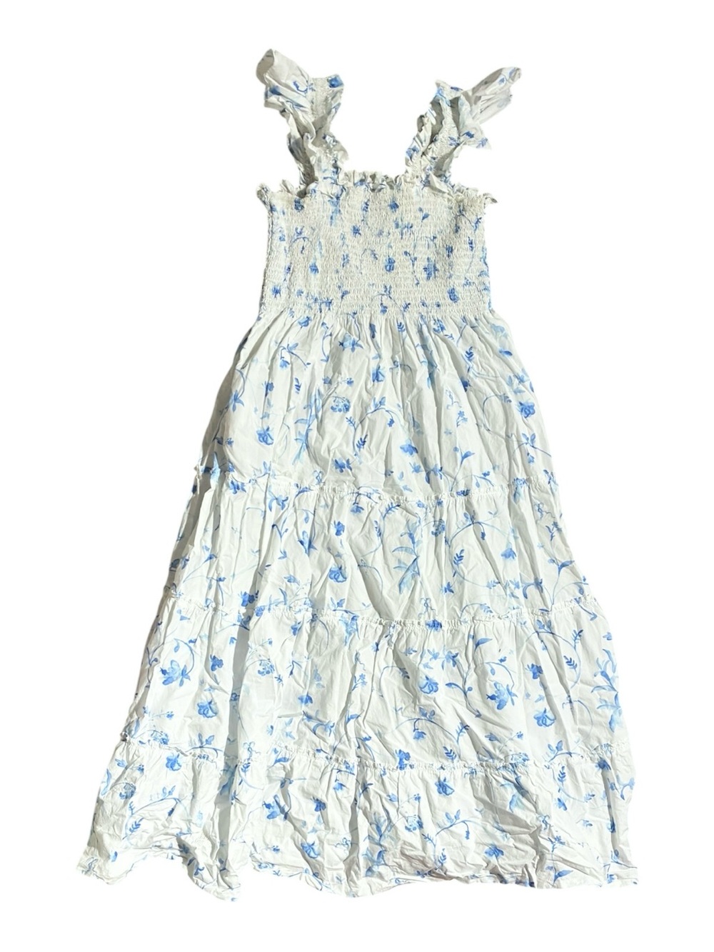 Hill House Home Ellie Nap Dress Blue Botanical Floral Smocked Midi - Picture 3 of 8